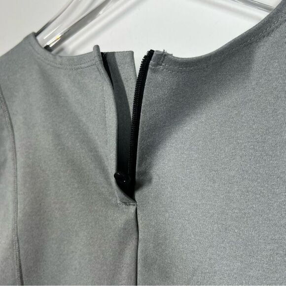 Theory Women’s Size Small Zeen Shift Faux Suede Crop Sleeveless Grey Top - Picture 5 of 8